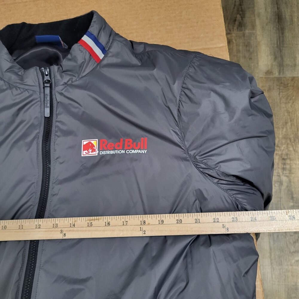 Red Bull Distribution Mens Bomber Puffy Windbreaker Jacket Gray XL Lightweight - Picture 7 of 10